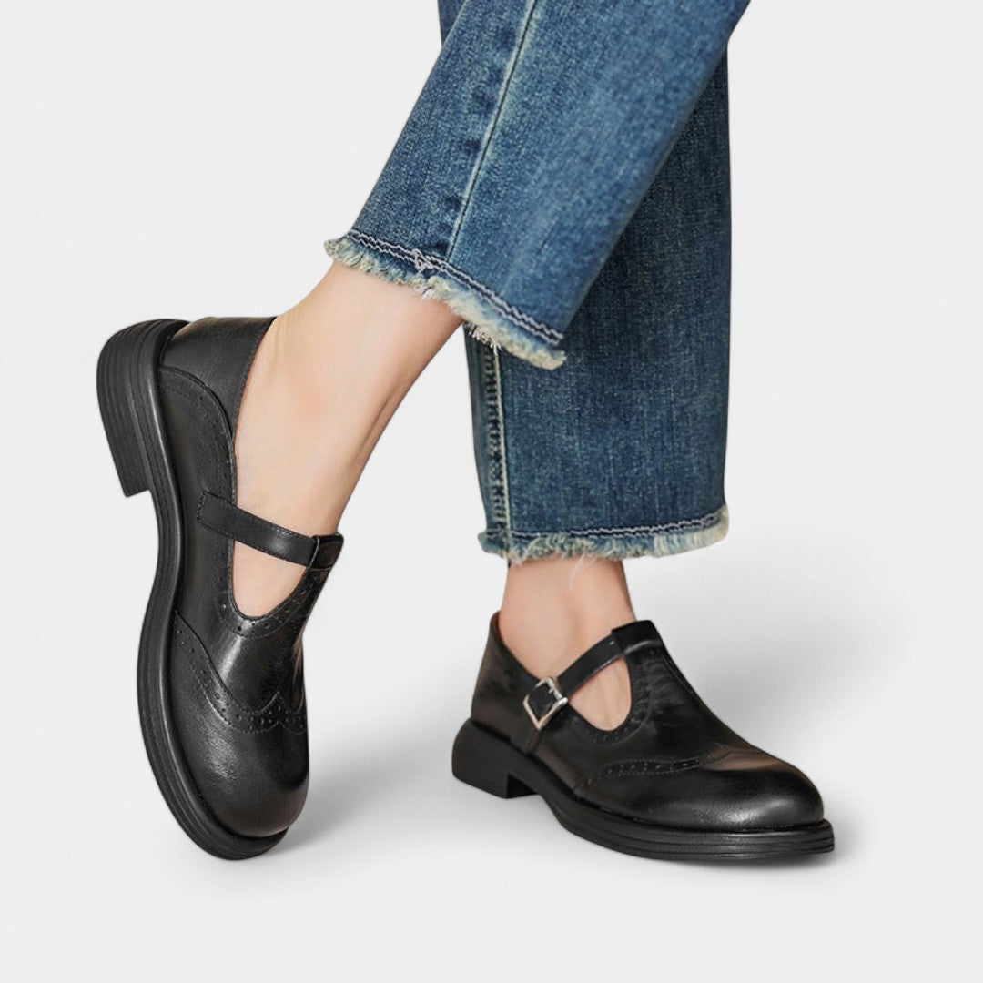 Phaedra Timeless Leather Shoes With Delicate Strap Elegance