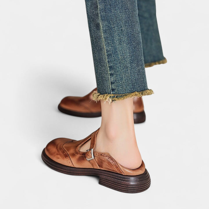 Phaedra Timeless Leather Shoes With Delicate Strap Elegance