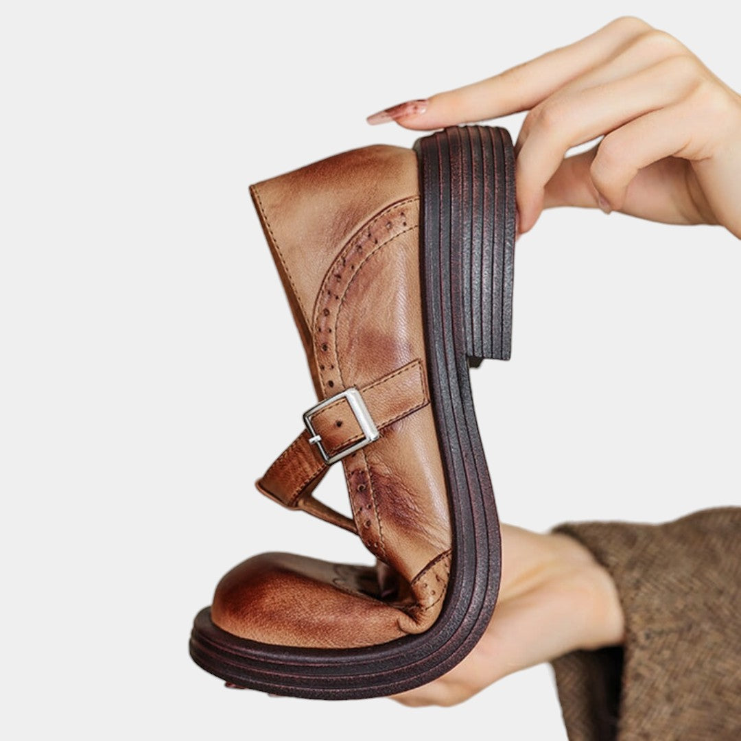 Phaedra Timeless Leather Shoes With Delicate Strap Elegance