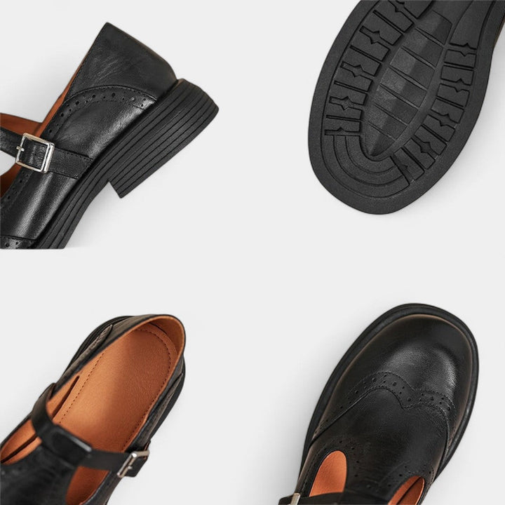 Phaedra Timeless Leather Shoes With Delicate Strap Elegance