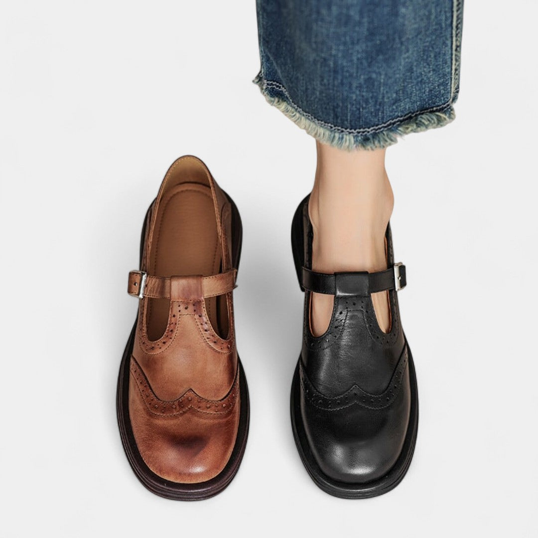 Phaedra Timeless Leather Shoes With Delicate Strap Elegance