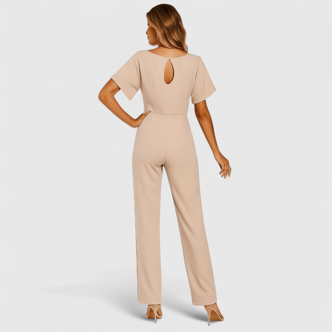 Parthenope Belt Tie Jumpsuit For Office And Evening Wear