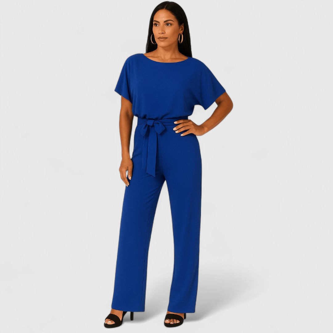 Parthenope Belt Tie Jumpsuit For Office And Evening Wear