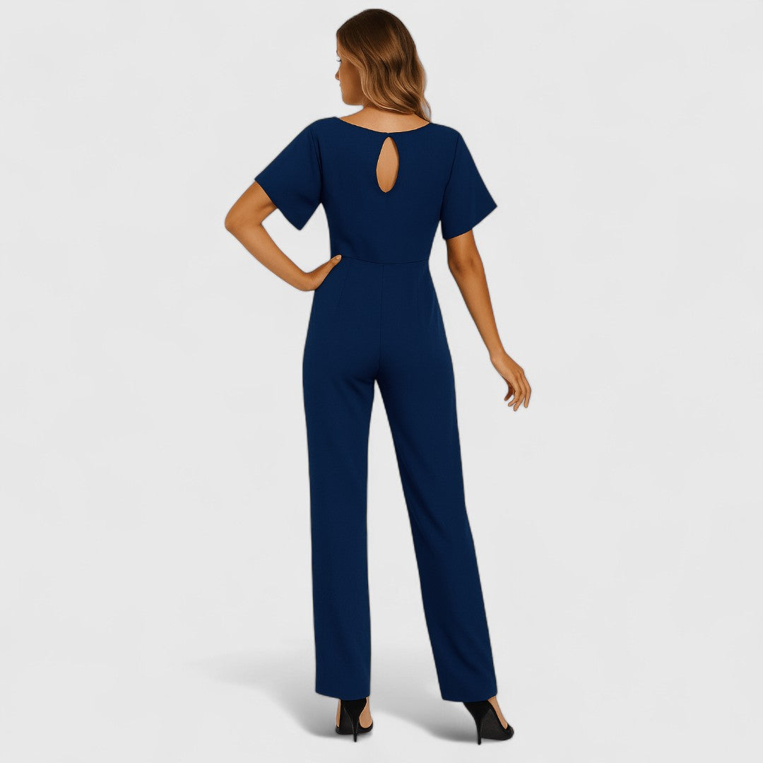 Parthenope Belt Tie Jumpsuit For Office And Evening Wear