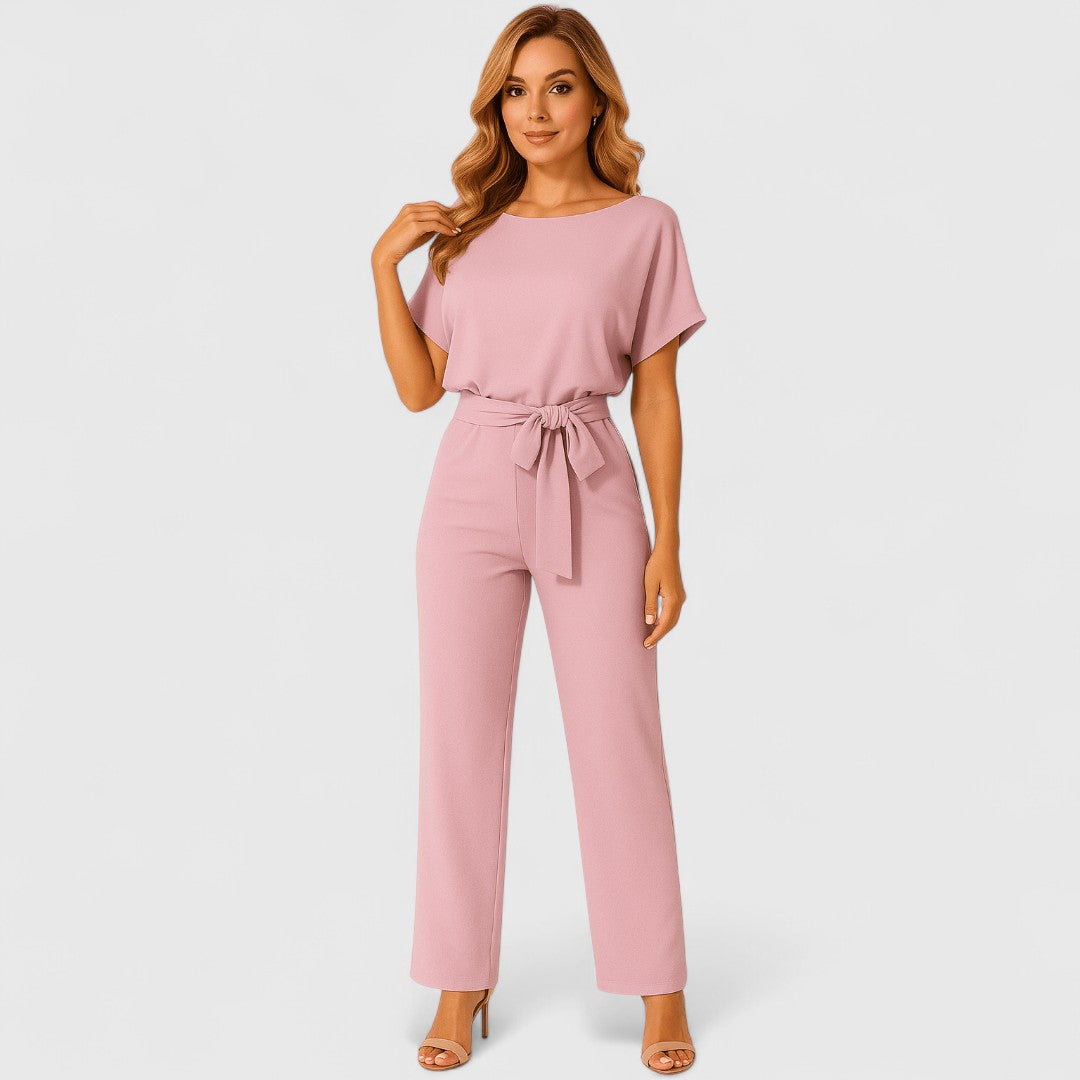 Parthenope Belt Tie Jumpsuit For Office And Evening Wear