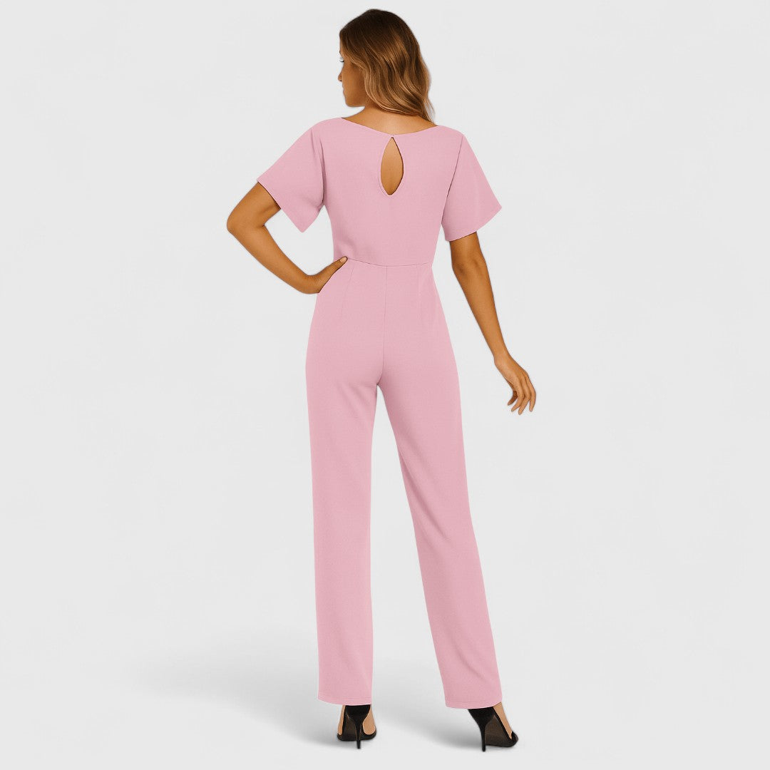 Parthenope Belt Tie Jumpsuit For Office And Evening Wear