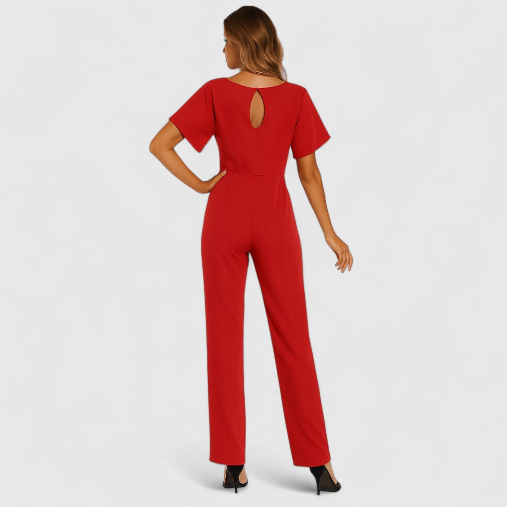 Parthenope Belt Tie Jumpsuit For Office And Evening Wear