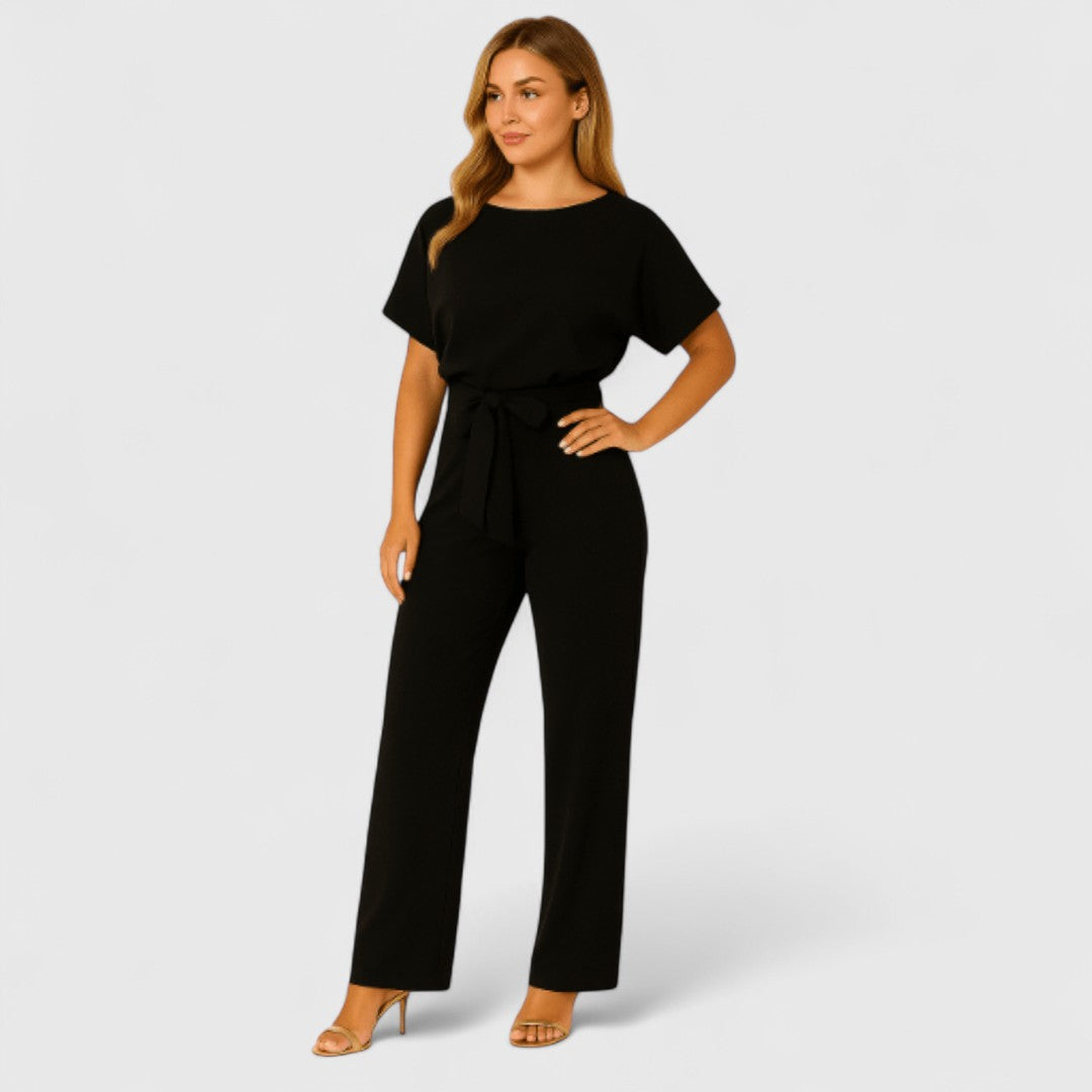 Parthenope Belt Tie Jumpsuit For Office And Evening Wear