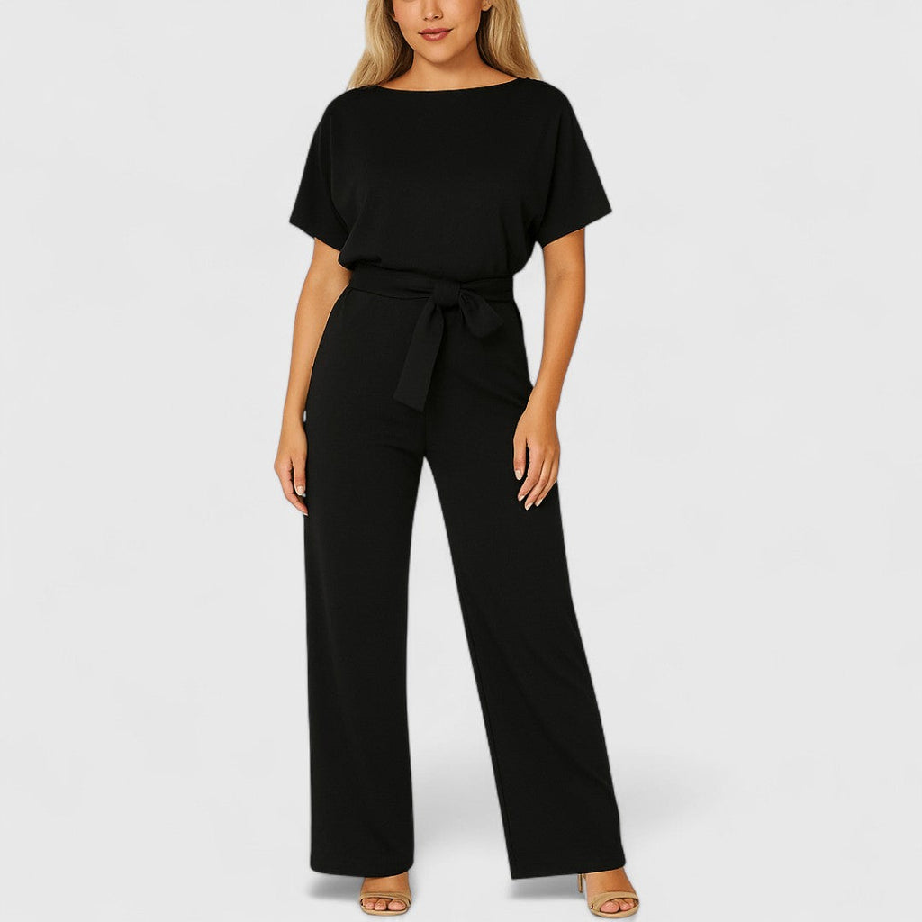 Parthenope Belt Tie Jumpsuit For Office And Evening Wear