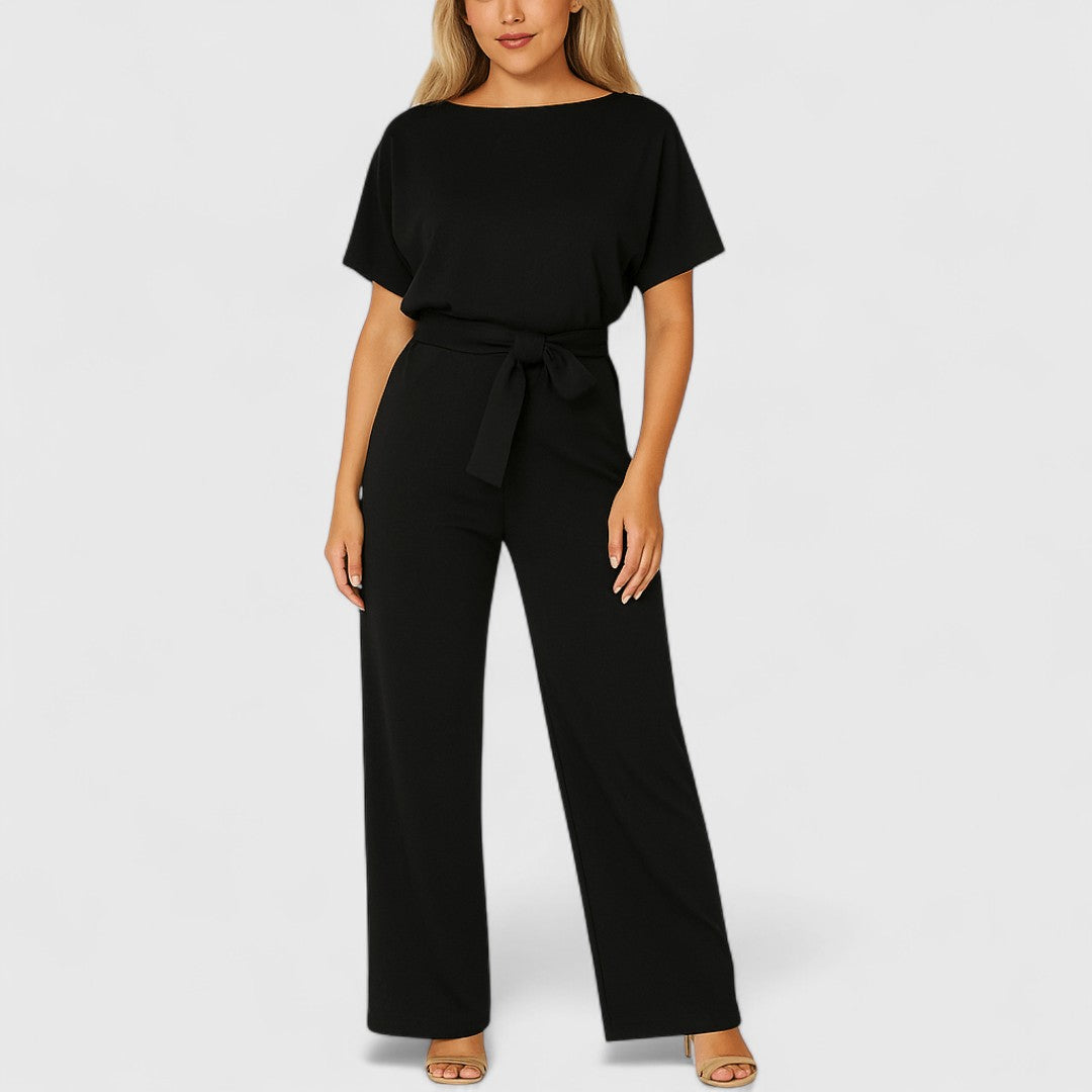 Parthenope Belt Tie Jumpsuit For Office And Evening Wear