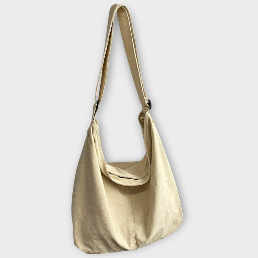 Relaxed Canvas Shoulder Bag For Women With Adjustable Strap