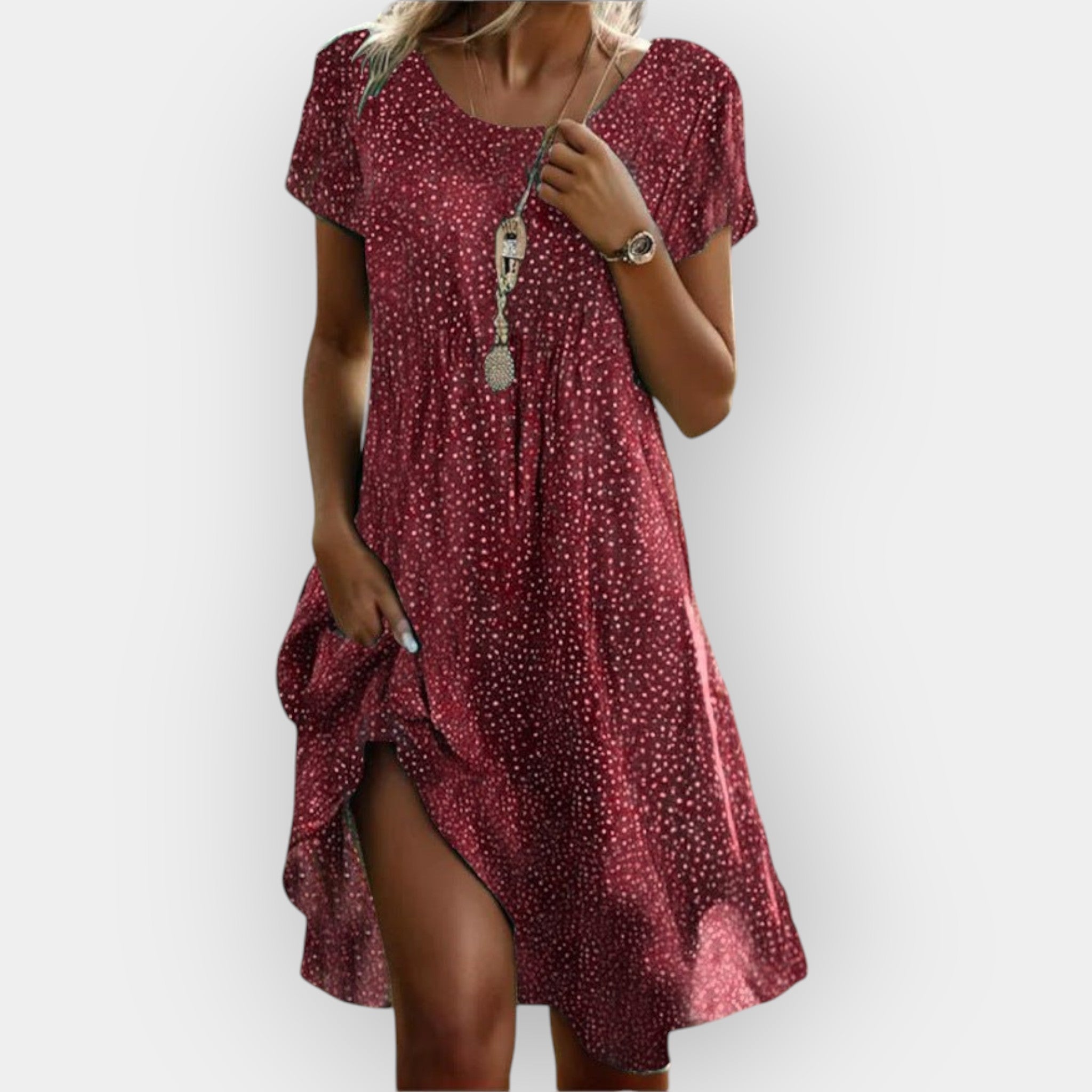 Summer Bohemian Dress Lightweight Flattering Fit Versatile