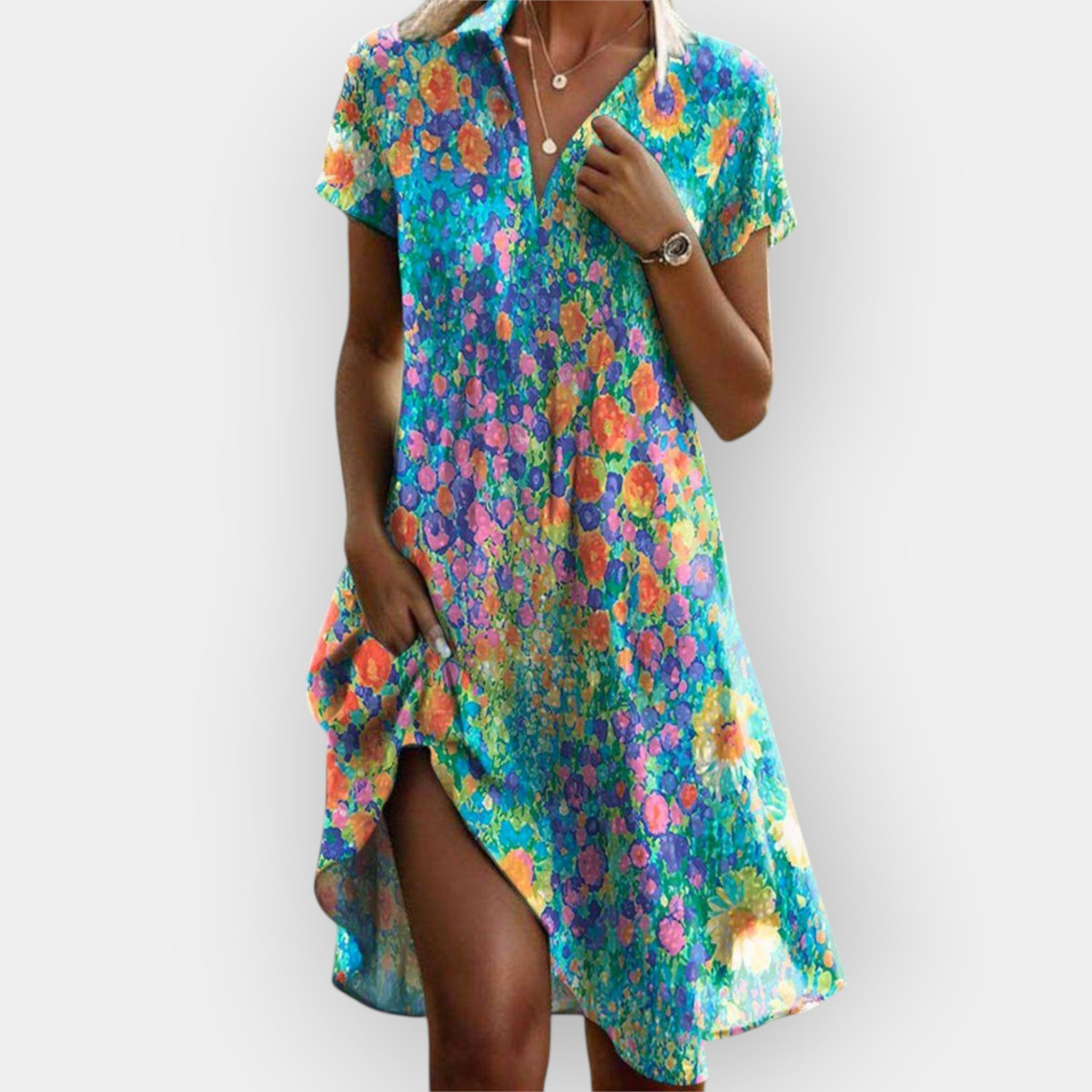 Summer Bohemian Dress Lightweight Flattering Fit Versatile