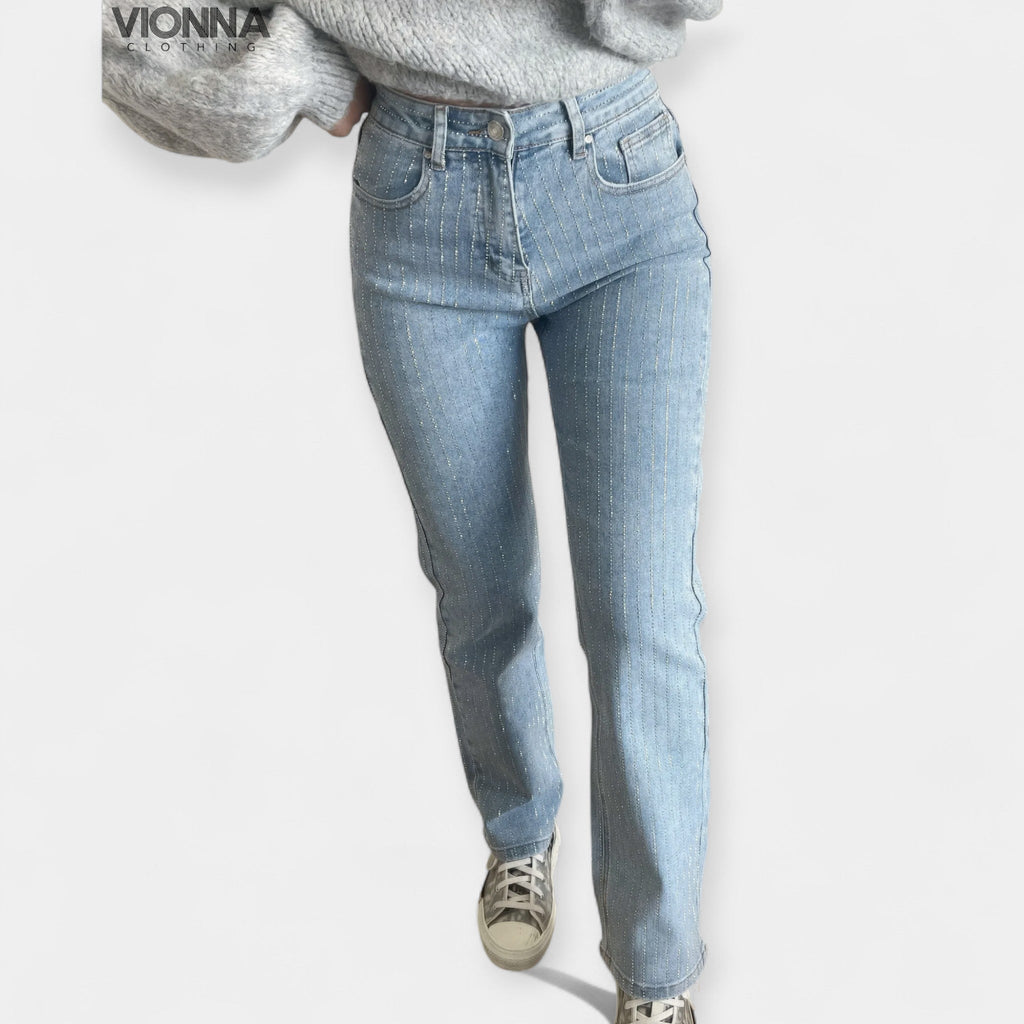 Shimmer Summer Jeans With Subtle Glitter Effortless Style