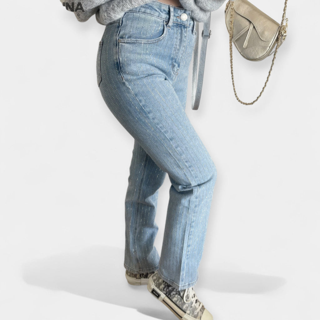 Shimmer Summer Jeans With Subtle Glitter Effortless Style
