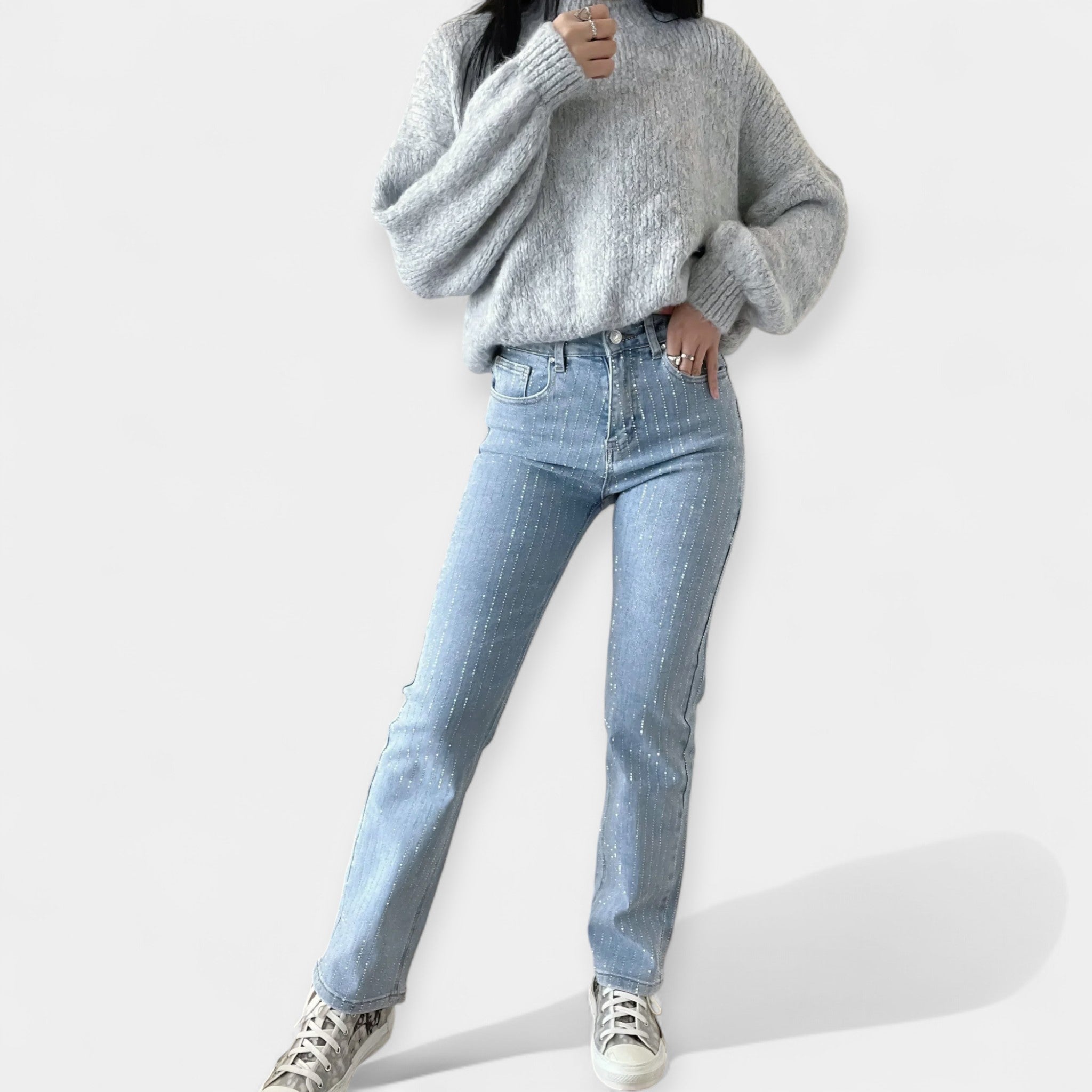 Shimmer Summer Jeans With Subtle Glitter Effortless Style