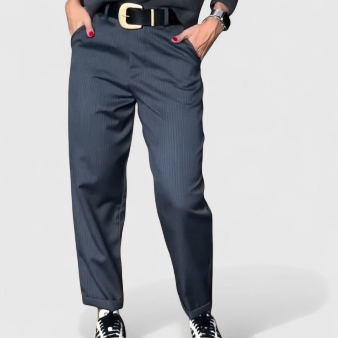 Agni Striped Trousers High Waist Elegant And Comfortable