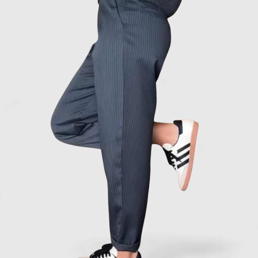Agni Striped Trousers High Waist Elegant And Comfortable
