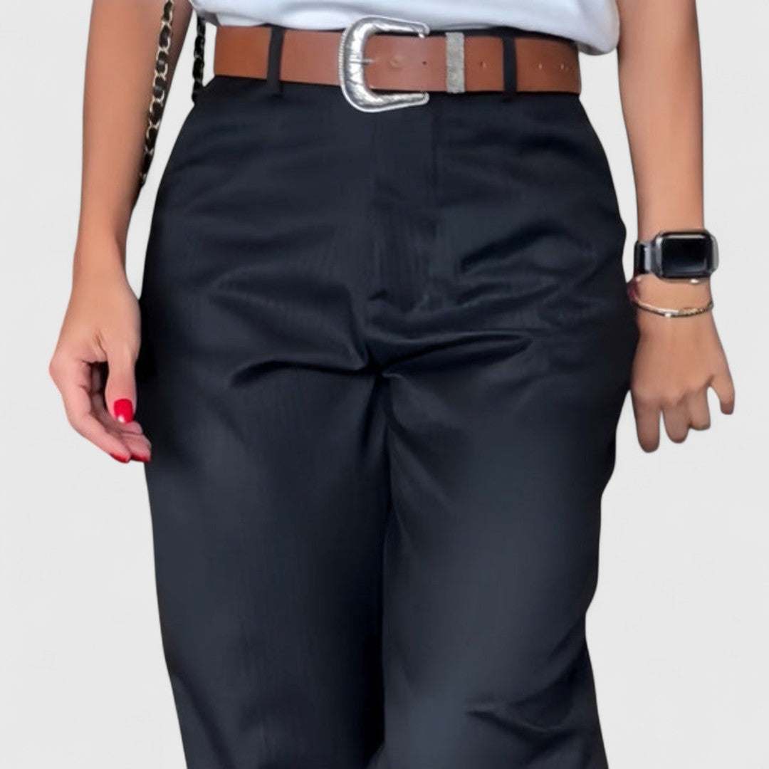 Agni Striped Trousers High Waist Elegant And Comfortable