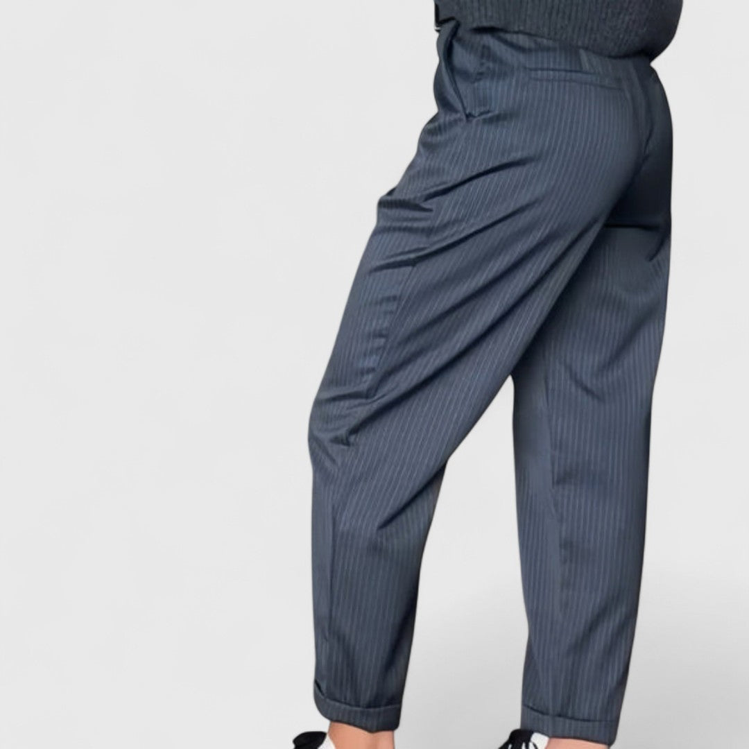 Agni Striped Trousers High Waist Elegant And Comfortable