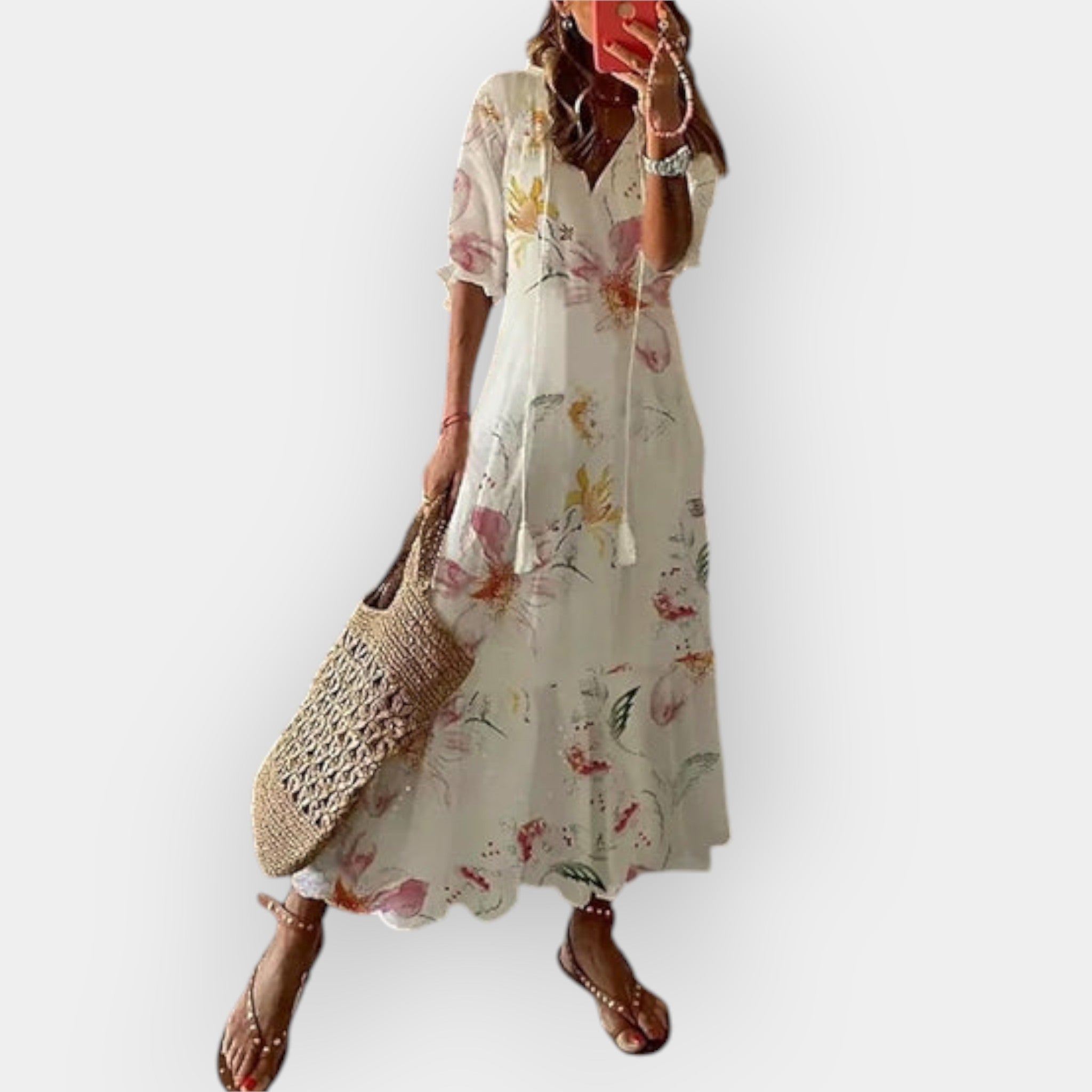 Bohemian Maxi Dress With Flowing Fit And Lightweight Fabric