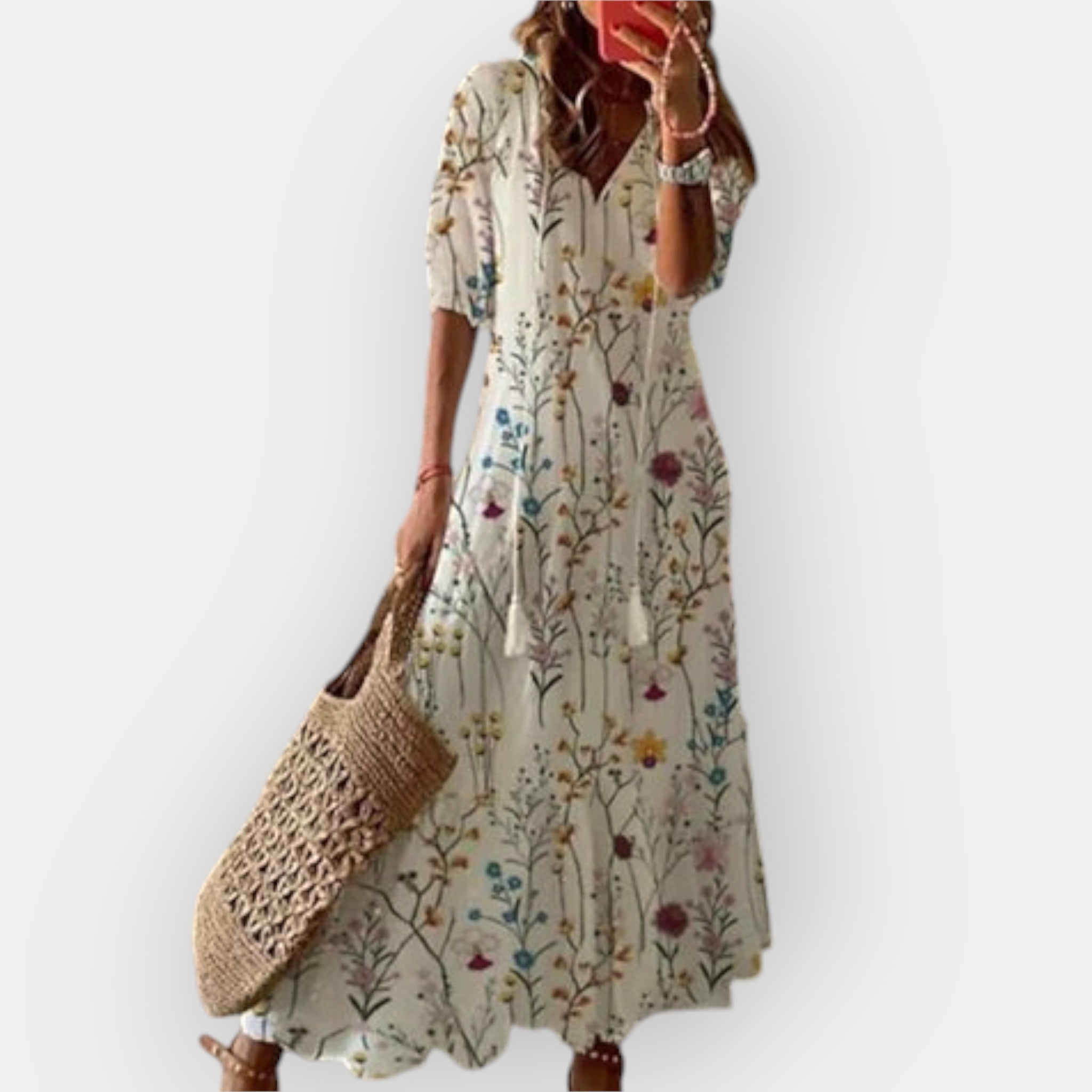 Bohemian Maxi Dress With Flowing Fit And Lightweight Fabric