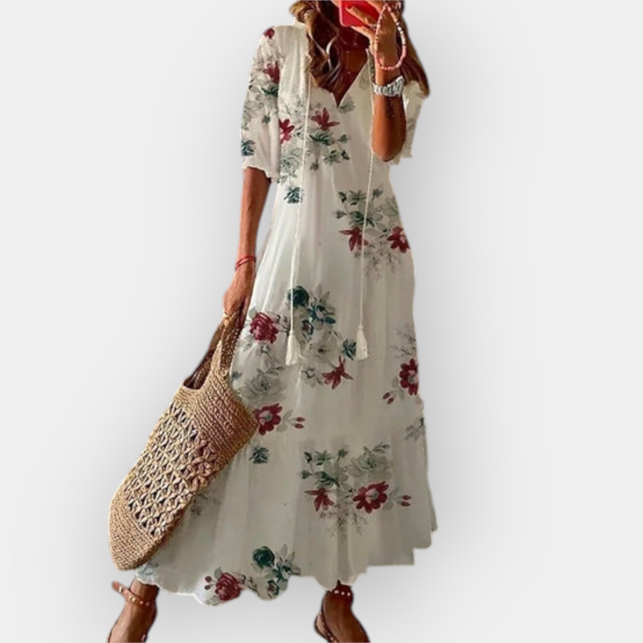 Bohemian Maxi Dress With Flowing Fit And Lightweight Fabric