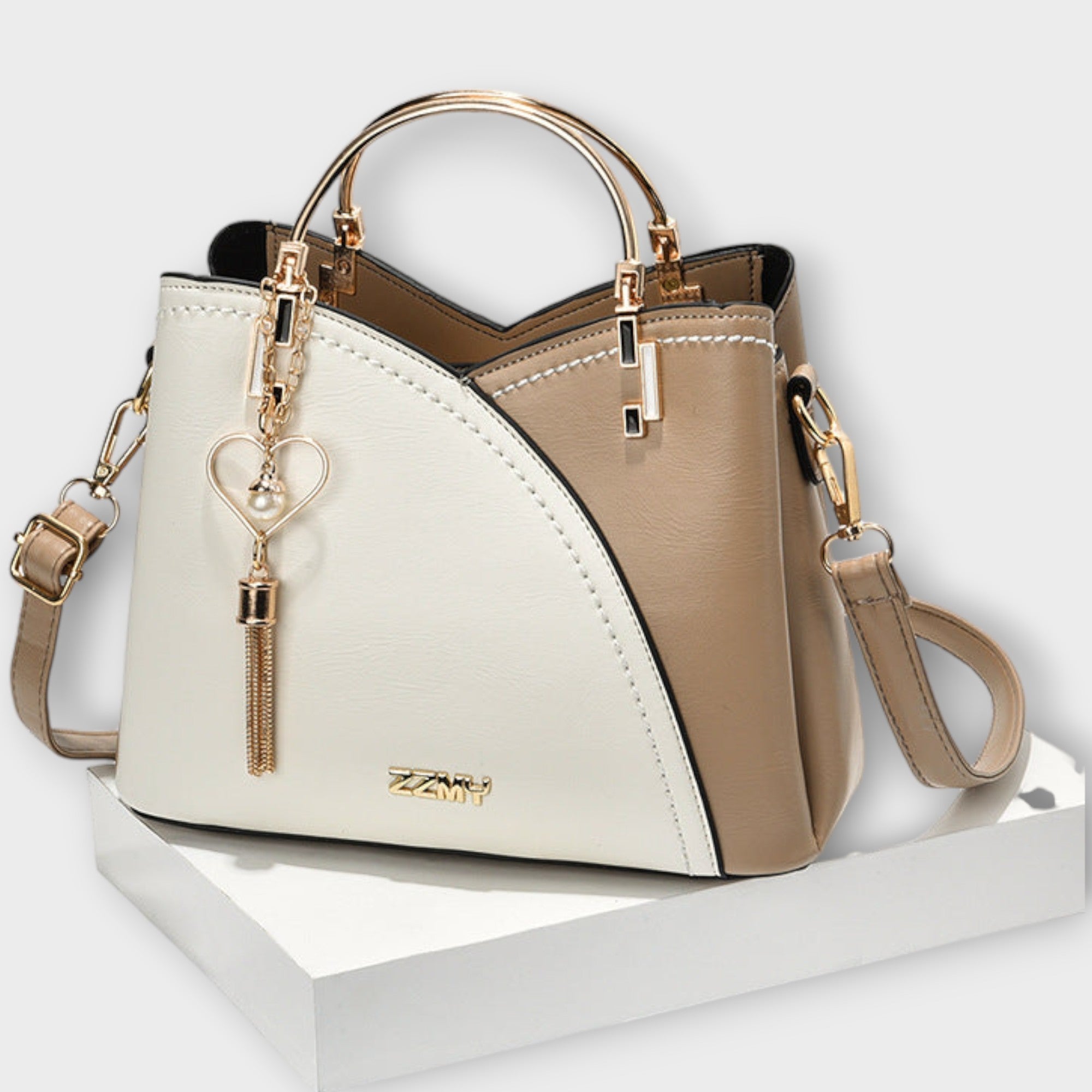 Luxe Handbag With Gold Detailing For Day To Night Use